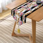 Realhomes Özel Tasarım Dijtal Baskılı Modern Püsküllü Şönil Üçgen Runner Realhomes