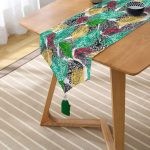 - UcgenRunner-3804-Gorsel2 - Realhomes  Realhomes Renkli Yapraklar Dijital Baskılı Modern Püsküllü Şönil Üçgen Runner Realhomes