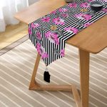 - UcgenRunner-3805-Gorsel2 - Realhomes  Realhomes Çizgili Zeminde Rengarenk Çiçekler Dijital Baskılı Modern Püsküllü Şönil Üçgen Runner Realhomes