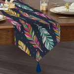 - UcgenRunner-3855-Gorsel1 - Realhomes Realhomes Lacivert Zeminli Etnik Motifler Dijital Baskılı Modern Püsküllü Şönil Üçgen Runner Realhomes