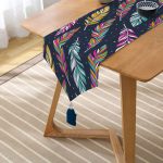 - UcgenRunner-3855-Gorsel2 - Realhomes Realhomes Lacivert Zeminli Etnik Motifler Dijital Baskılı Modern Püsküllü Şönil Üçgen Runner Realhomes