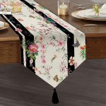 Realhomes Mıda Summer Özel Serisi Dijital Baskılı Modern Püsküllü Şönil Üçgen Runner Realhomes