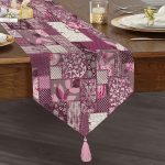 Realhomes Patchwork Desen Dijital Baskılı Modern Püsküllü Şönil Üçgen Runner Realhomes