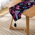 - UcgenRunner-3931-Gorsel2 - Realhomes Realhomes Siyah Zeminde Butterfly Dijital Baskılı Modern Püsküllü Şönil Üçgen Runner Realhomes