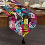 - UcgenRunner-3939-Gorsel1 - Realhomes Realhomes Renkli Mozaik Desenli Özel Tasarım Dijital Baskılı Modern Püsküllü Şönil Üçgen Runner Realhomes