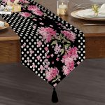 Realhomes Özel Tasarım Dijital Baskılı Modern Püsküllü Şönil Üçgen Runner Realhomes