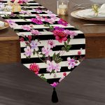 Realhomes Özel Tasarım Dijital Baskılı Modern Püsküllü Şönil Üçgen Runner Realhomes