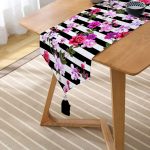 Realhomes Özel Tasarım Dijital Baskılı Modern Püsküllü Şönil Üçgen Runner Realhomes