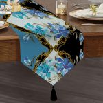 Realhomes Özel Tasarım Dijital Baskılı Modern Püsküllü Şönil Üçgen Runner Realhomes