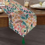 Realhomes Özel Tasarım Dijital Baskılı Modern Püsküllü Şönil Üçgen Runner Realhomes