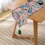 Realhomes Özel Tasarım Dijital Baskılı Modern Püsküllü Şönil Üçgen Runner Realhomes