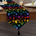 - UcgenRunner-4043-Gorsel1 - Realhomes Realhomes Özel Tasarım Dijital Baskılı Modern Püsküllü Şönil Üçgen Runner Realhomes