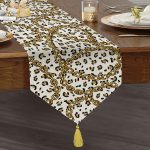 Realhomes Özel Tasarım Dijital Baskılı Modern Püsküllü Şönil Üçgen Runner Realhomes