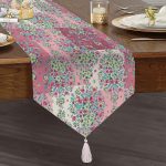 Realhomes Özel Tasarım Dijital Baskılı Modern Püsküllü Şönil Üçgen Runner Realhomes