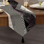 Realhomes Özel Tasarım Dijital Baskılı Modern Püsküllü Şönil Üçgen Runner Realhomes