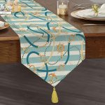 Realhomes Özel Tasarım Dijital Baskılı Modern Püsküllü Şönil Üçgen Runner Realhomes