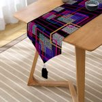 Realhomes Özel Tasarım Dijital Baskılı Modern Püsküllü Şönil Üçgen Runner Realhomes