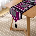 Realhomes Özel Tasarım Dijital Baskılı Modern Püsküllü Şönil Üçgen Runner Realhomes