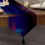 Realhomes Özel Tasarım Dijital Baskılı Modern Püsküllü Şönil Üçgen Runner Realhomes