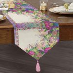 Realhomes Özel Tasarım Dijital Baskılı Modern Püsküllü Şönil Üçgen Runner Realhomes