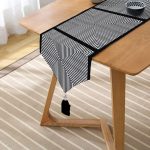 Realhomes Özel Tasarım Dijital Baskılı Modern Püsküllü Şönil Üçgen Runner Realhomes