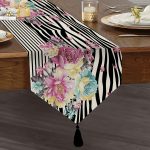 Realhomes Özel Tasarım Dijital Baskılı Modern Püsküllü Şönil Üçgen Runner Realhomes