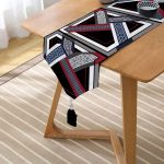 Realhomes Modern Sanat Tasarımlı Dijital Baskılı Püsküllü Şönil Üçgen Runner Realhomes