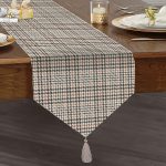 Realhomes Ekose Özel Tasarım Dijital Baskılı Modern Püsküllü Şönil Üçgen Runner Realhomes