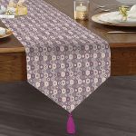 Realhomes Özel Tasarım Dijital Baskılı Modern Püsküllü Şönil Üçgen Runner Realhomes