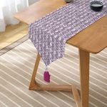 Realhomes Özel Tasarım Dijital Baskılı Modern Püsküllü Şönil Üçgen Runner Realhomes