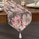 Realhomes Modern Sanat Tasarımlı Dijital Baskılı Püsküllü Şönil Üçgen Runner Realhomes