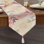 - UcgenRunner-4182-Gorsel1 - Realhomes Realhomes Beyaz Zemin Modern Gül Motifli Özel Tasarım Püsküllü Şönil Üçgen Runner Realhomes