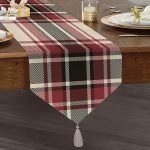 - UcgenRunner-4196-Gorsel1 - Realhomes  Realhomes Modern Ekose Tasarımlı Püsküllü Şönil Üçgen Runner Realhomes