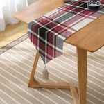 - UcgenRunner-4196-Gorsel2 - Realhomes  Realhomes Modern Ekose Tasarımlı Püsküllü Şönil Üçgen Runner Realhomes