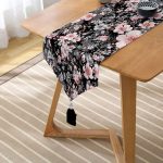 Realhomes Modern Sanat Tasarımlı Dijital Baskılı Püsküllü Şönil Üçgen Runner Realhomes