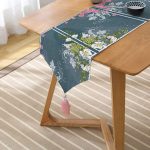 Realhomes Modern Sanat Tasarımlı Dijital Baskılı Püsküllü Şönil Üçgen Runner Realhomes