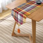 Realhomes Ekose Desenli Özel Tasarım Püsküllü Şönil Üçgen Runner Realhomes