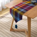 Realhomes Renkli Ekose Desenli Özel Tasarım Püsküllü Şönil Üçgen Runner Realhomes