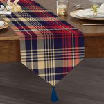 - UcgenRunner-4269-Gorsel1 - Realhomes Realhomes Ekose Çizgiler Motifli Özel Tasarım Püsküllü Şönil Üçgen Runner Realhomes