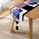 Realhomes Mor Çizgi Ve Siyahın Uyumu Tasarımlı Püsküllü Şönil Üçgen Runner Realhomes