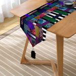 Realhomes Renkli Geometrik Kare Ve Dikdörtgen Tasarımlı Özel Tasarım Püsküllü Şönil Üçgen Runner Realhomes