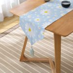 Realhomes Papatya Tasarımlı Dijital Baskılı Modern Püsküllü Şönil Üçgen Runner Realhomes