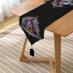 Üçüncü Göz Motifli Özel Tasarım Dijital Baskılı Püsküllü Şönil Üçgen Runner Realhomes