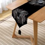 Cow Head Özel Tasarım Dijital Baskılı Püsküllü Şönil Üçgen Runner Realhomes