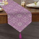 Realhomes Özel Tasarım Dijital Baskılı Modern Püsküllü Şönil Üçgen Runner Realhomes