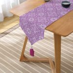 Realhomes Özel Tasarım Dijital Baskılı Modern Püsküllü Şönil Üçgen Runner Realhomes