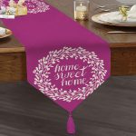 - UcgenRunner-506-Gorsel1 - Realhomes  Home Sweet Home Dijital Baskılı Dekoratif Püsküllü Şönil Üçgen Runner Realhomes