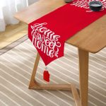 Home Sweet Home Dijital Baskılı Dekoratif Püsküllü Şönil Üçgen Runner Realhomes