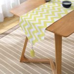 RealHomes Dijital Baskılı Özel Tasarım Püsküllü Şönil Üçgen Runner Realhomes