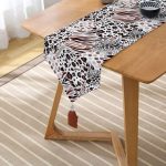 - UcgenRunner-5283-Gorsel2 - Realhomes Leopar Baskılı Ikat Desenli Modern Püsküllü Şönil Üçgen Runner Realhomes